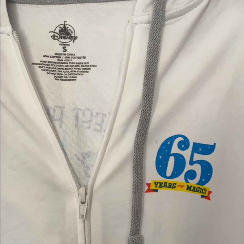 Disney 65th anniversary white hoodie small NWT